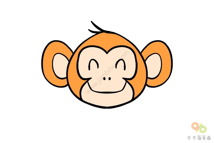猴子头简笔画简易图片