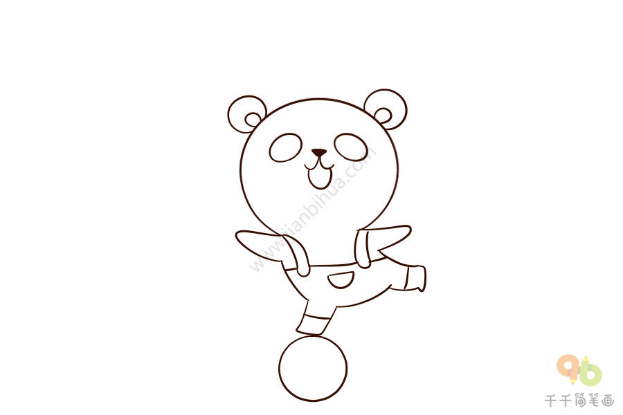 熊猫简笔画玩耍图片