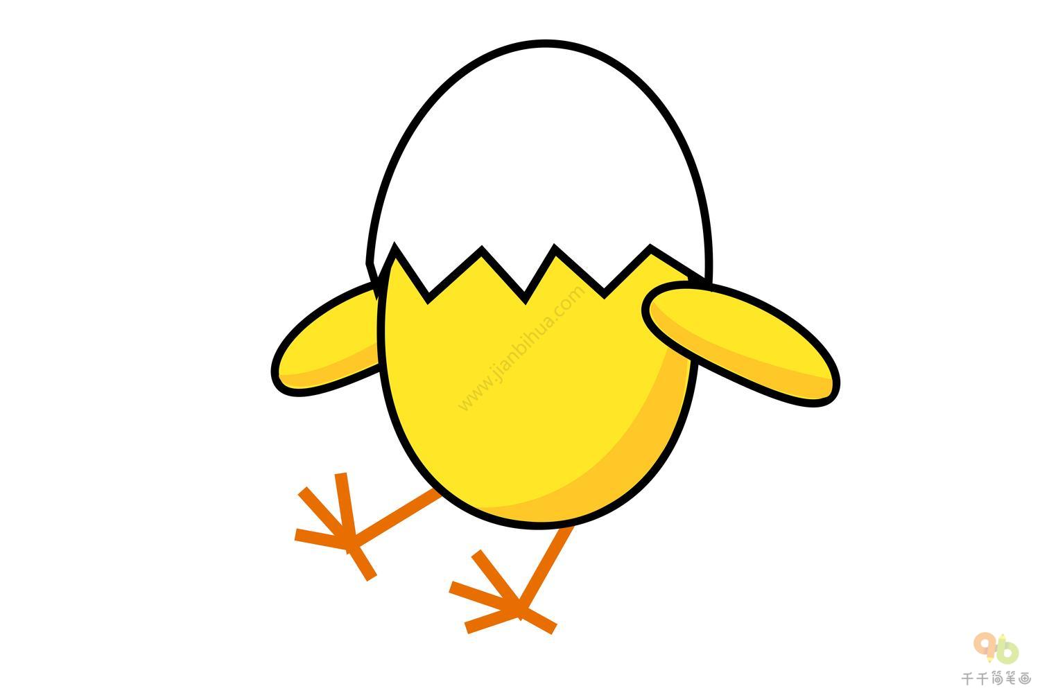 儿童简笔画鸡蛋小鸡图片
