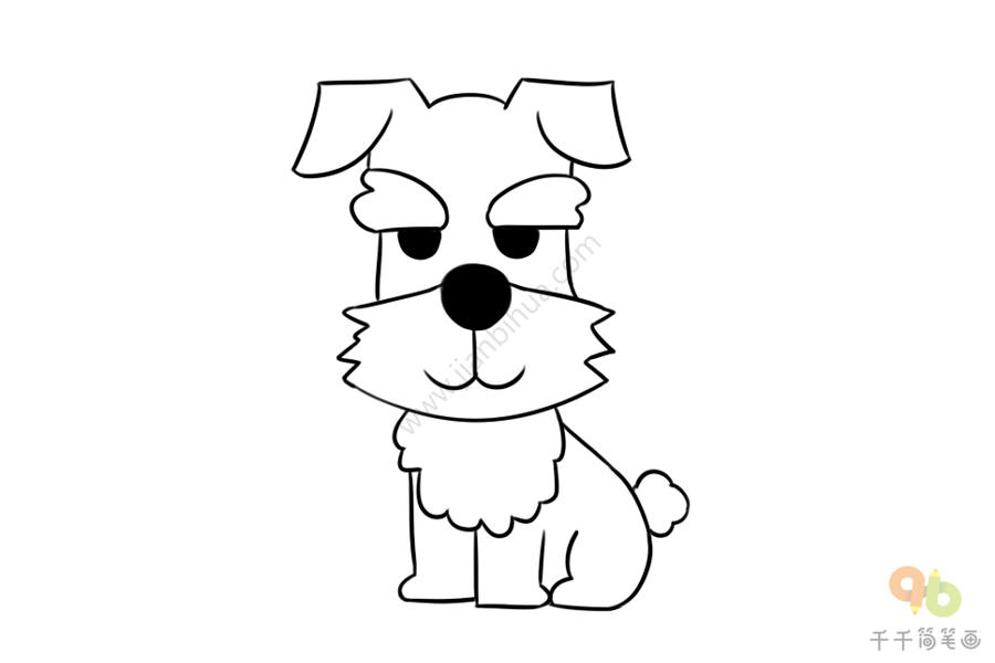 雪纳瑞简笔画狗狗图片