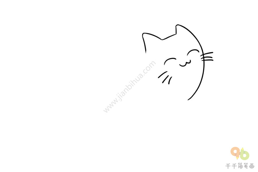 会笑的猫简笔画图片