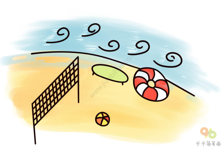 沙滩排球简笔画