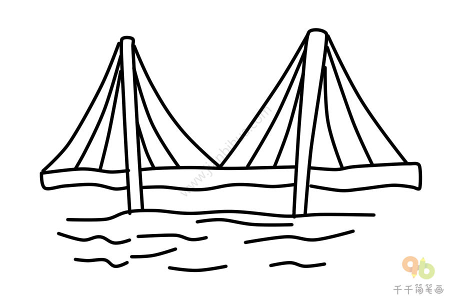 海港大桥 简笔画图片