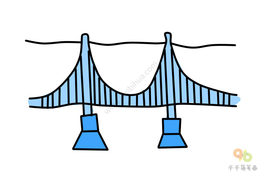 简单的白塔大桥怎么画图片