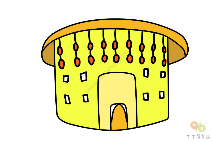 永定土楼简笔画漂亮图片