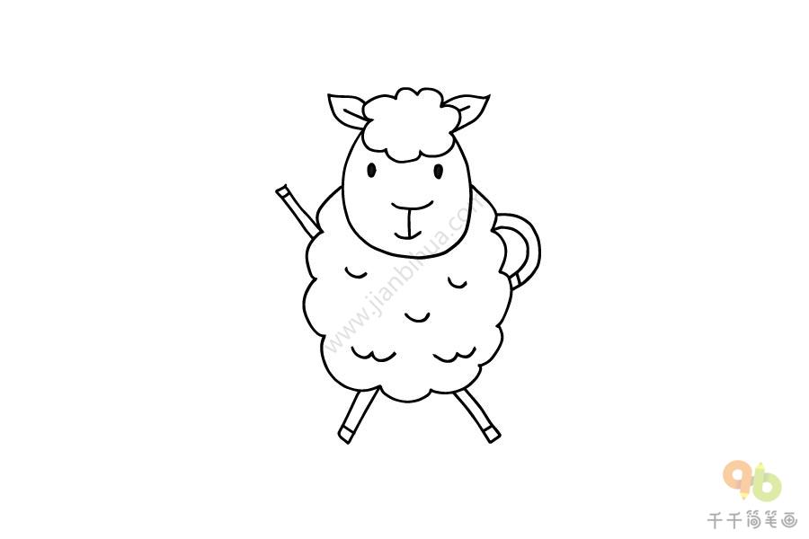 做运动的小羊简笔画