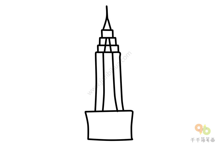 美国纽约帝国大厦简笔画