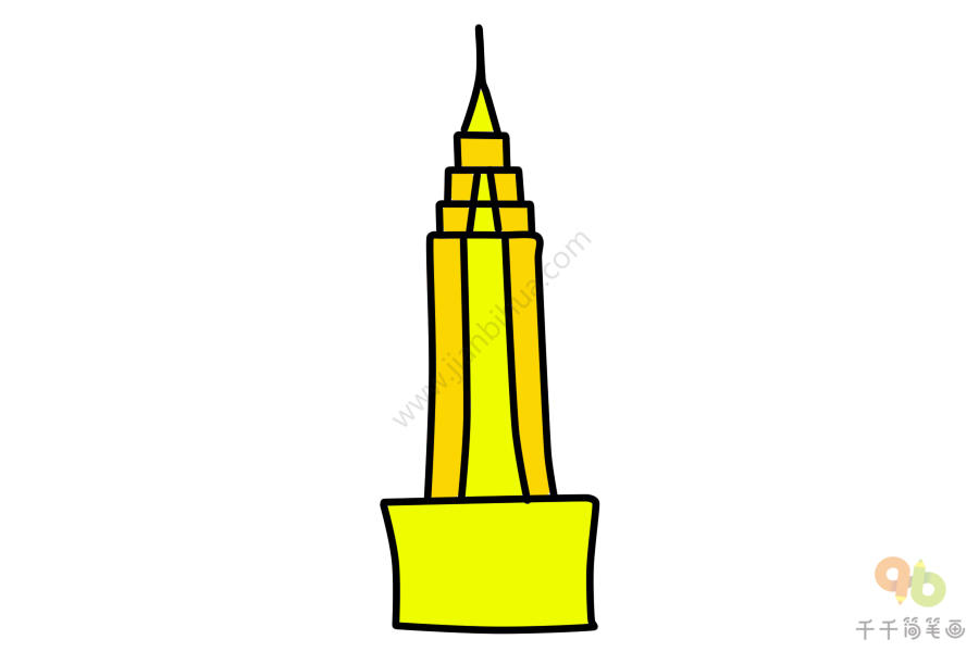 美国纽约帝国大厦简笔画