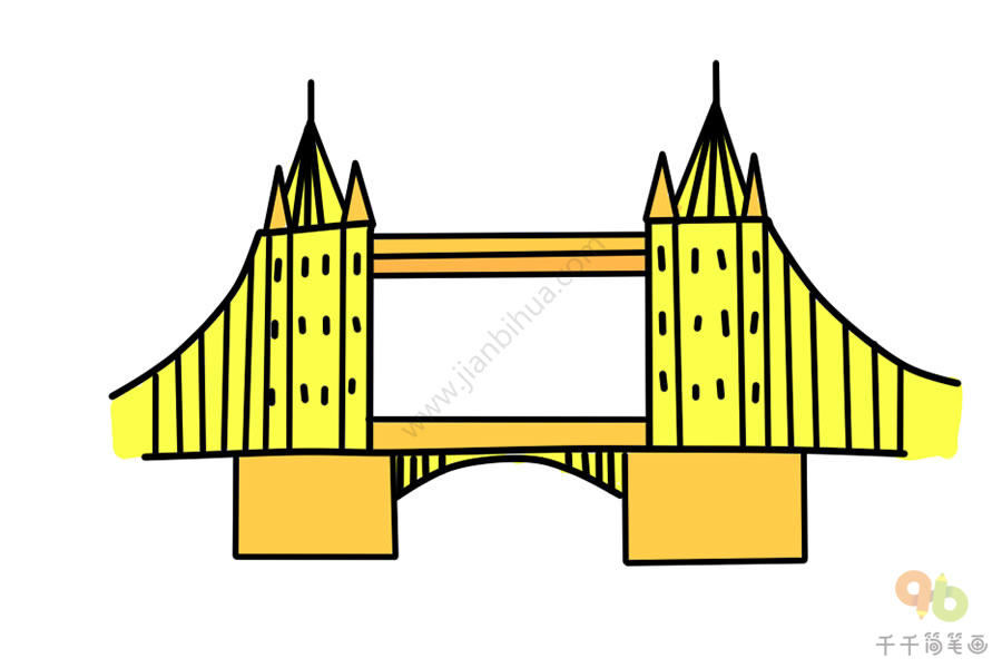英国的塔桥简笔画图片