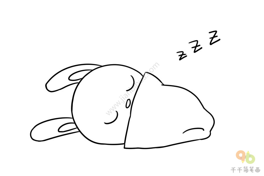 小兔子睡觉的简笔画图片