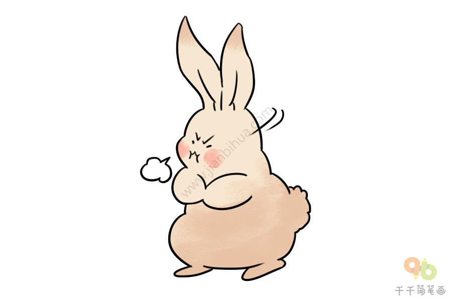 生气的小兔子简笔画图片