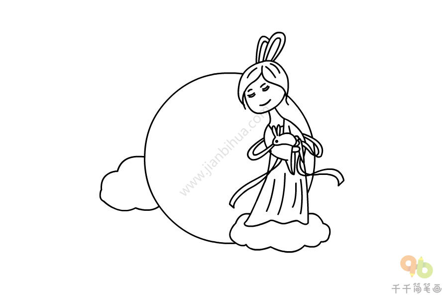 嫦娥兔子 简笔画图片