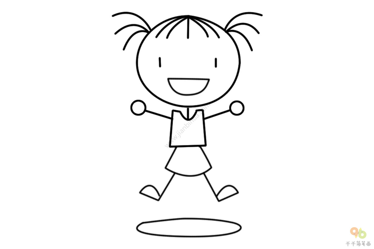 全民运动暑期儿童跳绳手绘插画图片-千库网