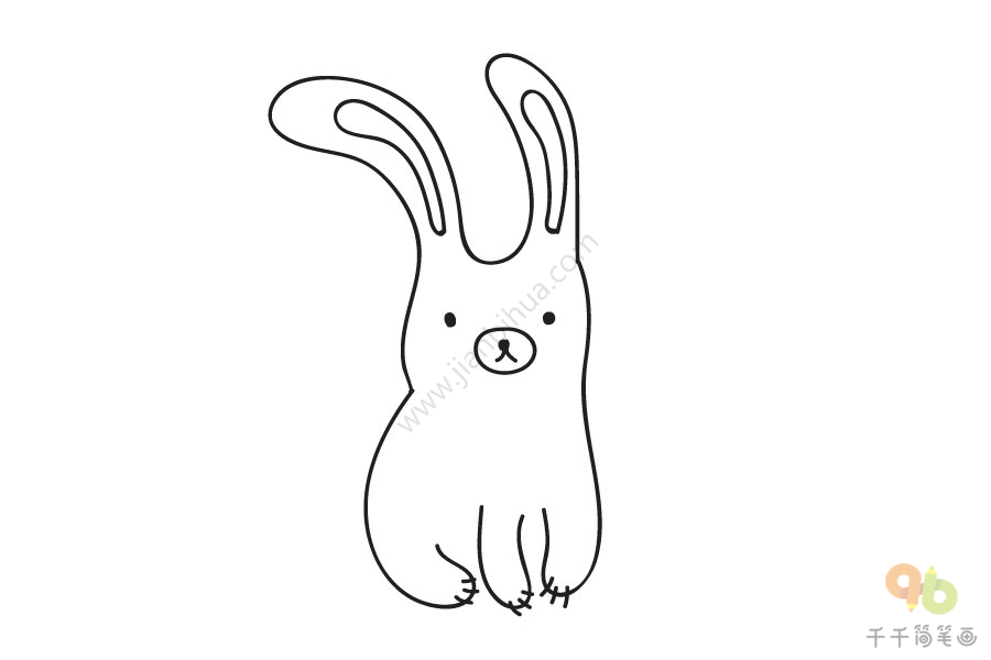 灰色兔子简笔画图片
