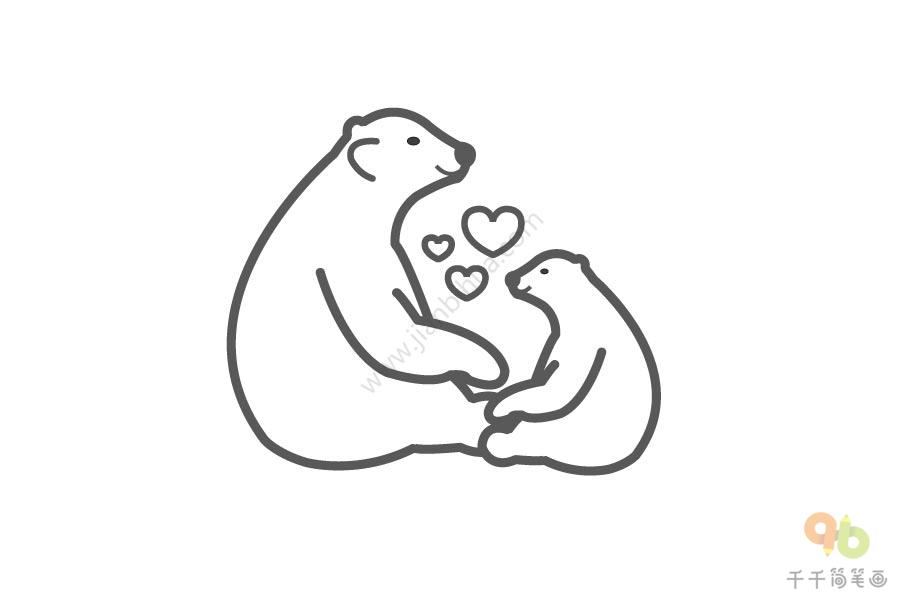 母爱熊简笔画