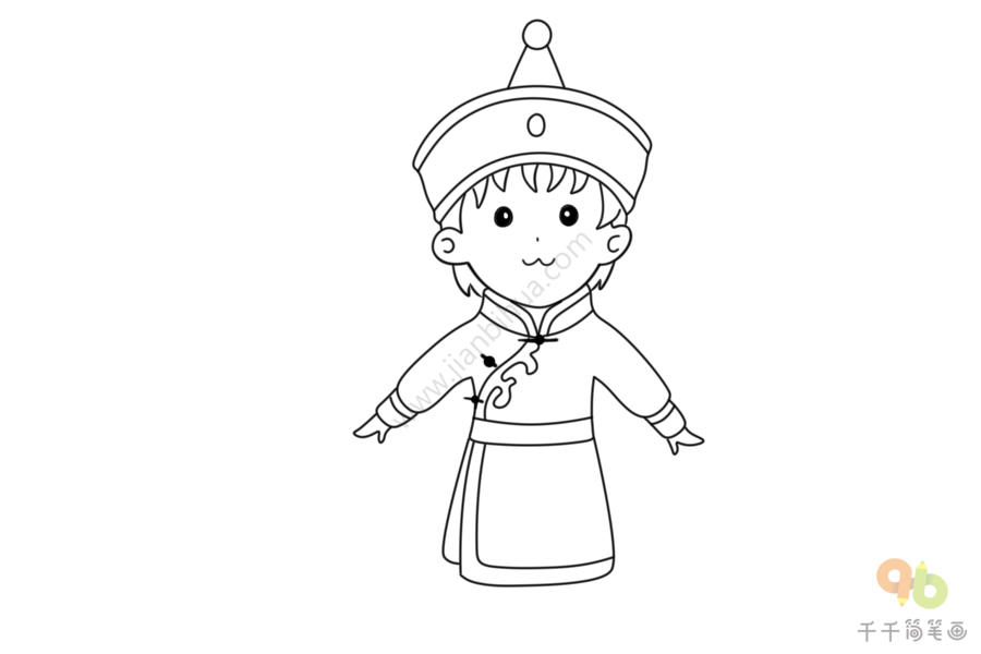 蒙古族服装简笔画图片