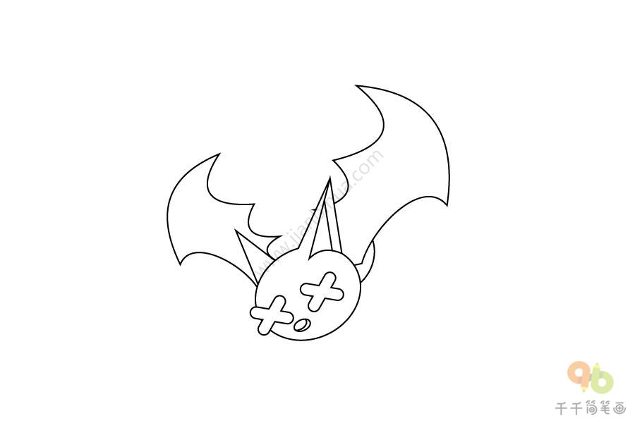 蝙蝠线条简笔画