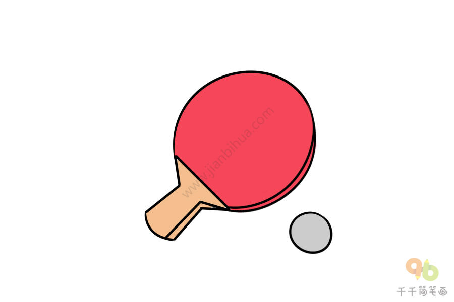 乒乓球的卡通简笔画图片
