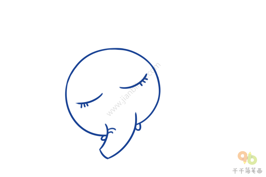 大象睡觉简笔画简单图片