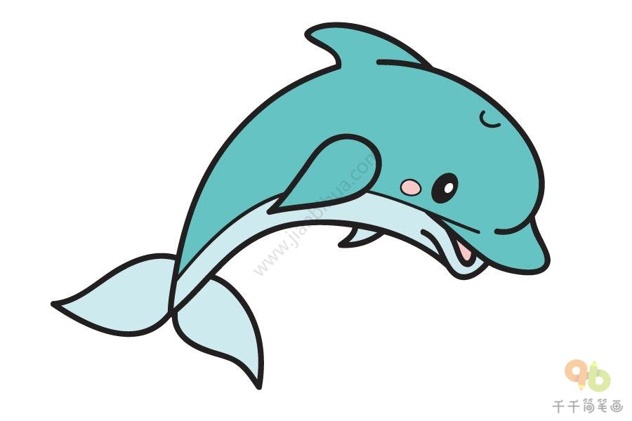 海豚简笔画儿童跳水图片