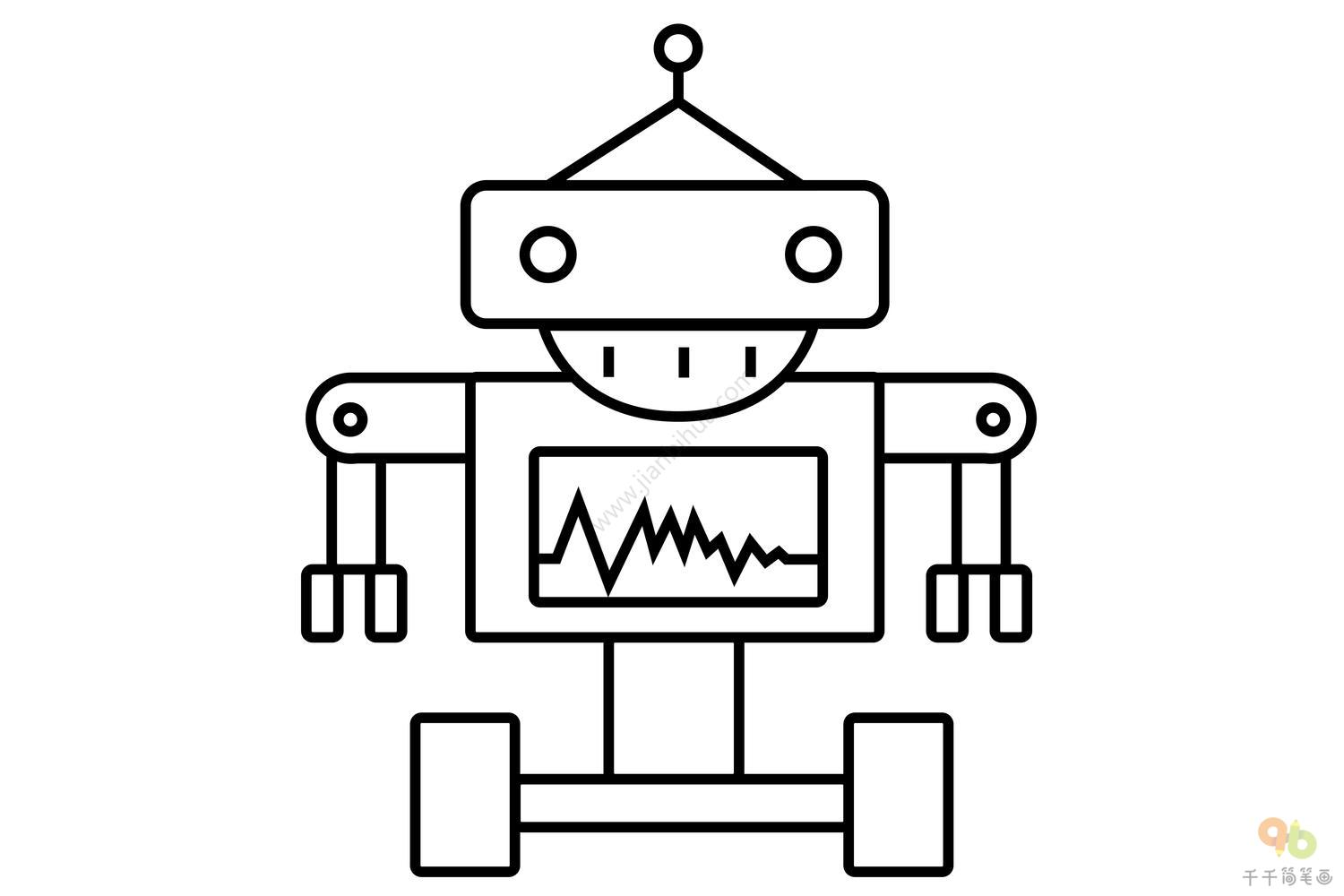 輕巧的機器人簡筆畫