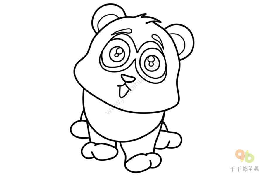 调皮的熊猫简笔画