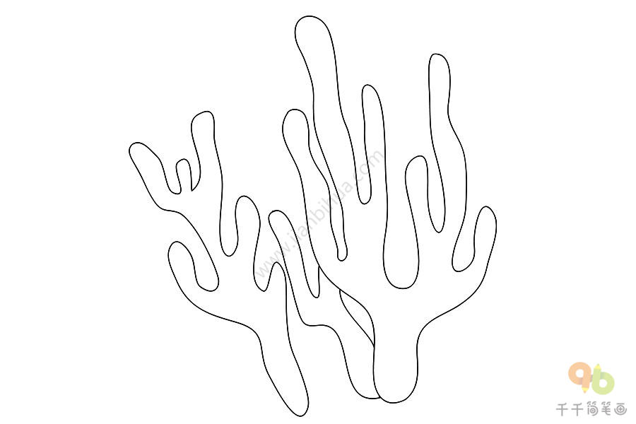 鹿角形的海藻简笔画