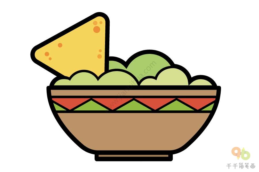 蔬菜沙拉简笔画 简易图片