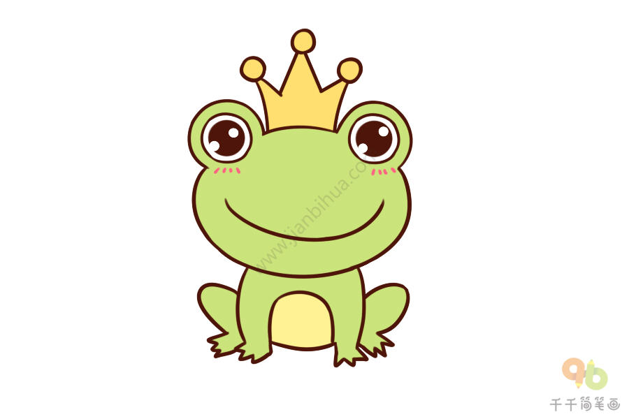 戴皇冠的大头蛙简笔画