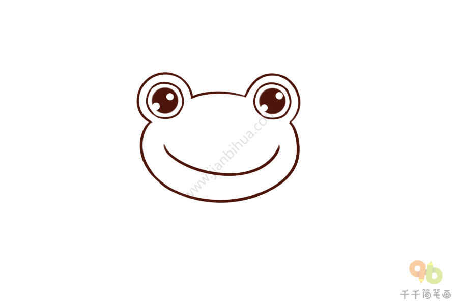 戴皇冠的大头蛙简笔画