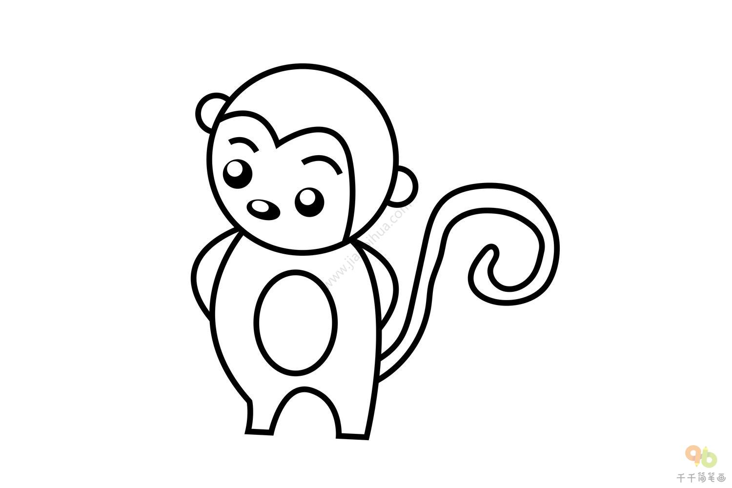 小简笔画小猴子简单图片