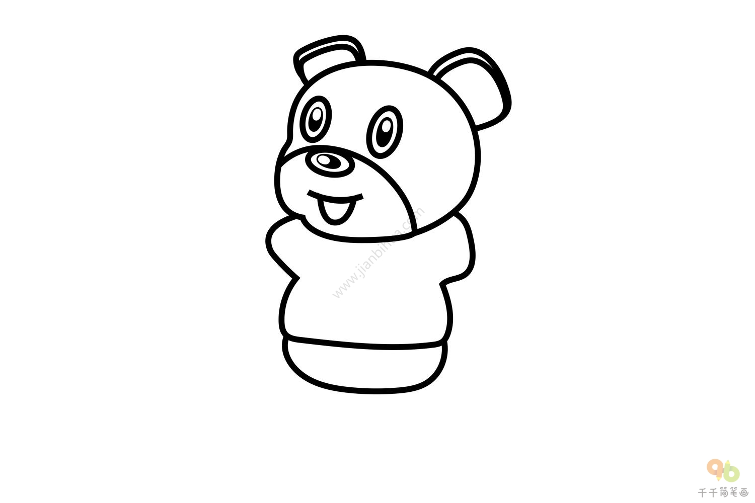 可爱的萌萌哒的小熊怎么绘画 快速画好一只可爱的小熊素材教程[ 图片/5P ] - 优艺星