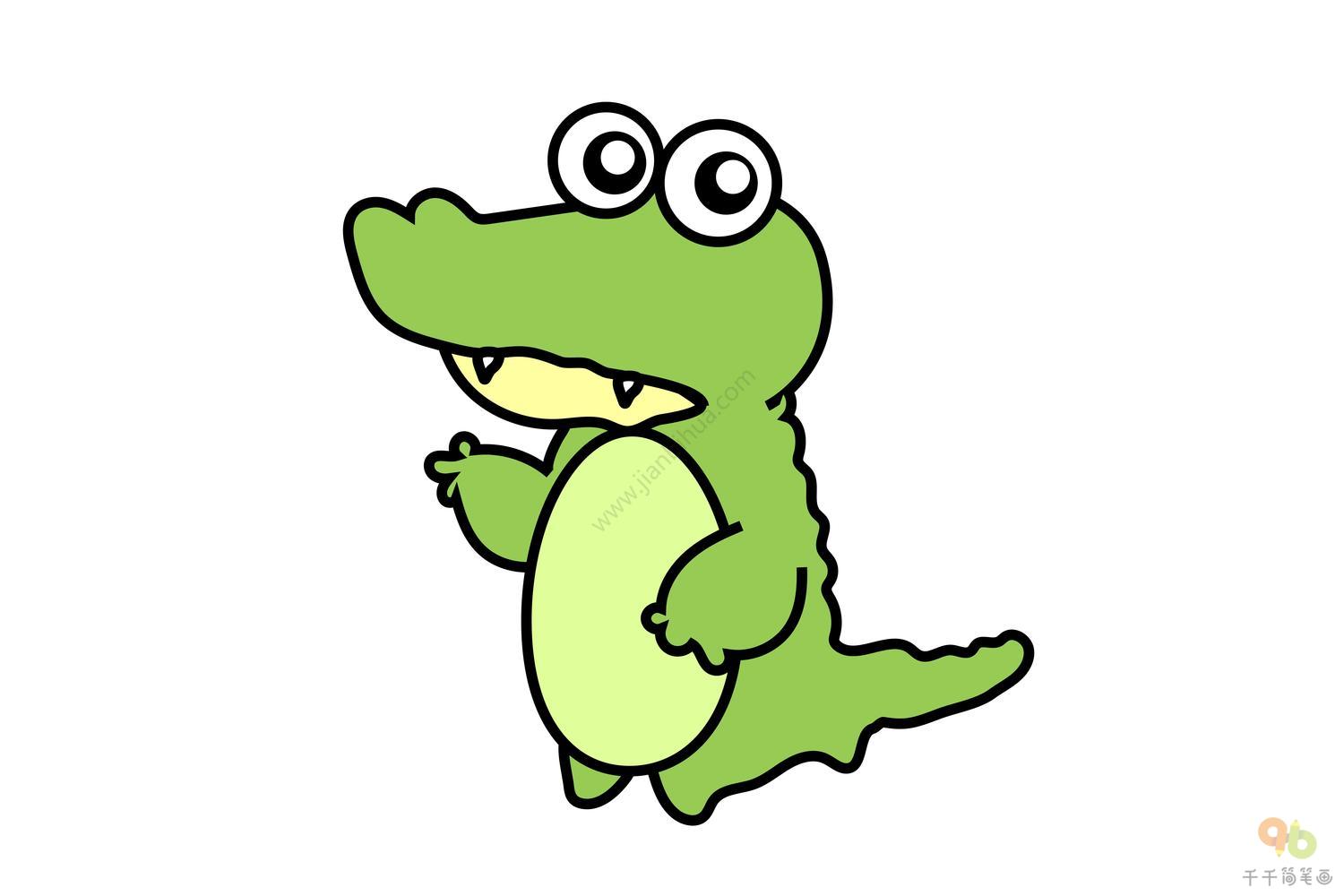 可爱的鳄鱼宝宝卡通坐和挥手插画图片素材_ID:423655545-Veer图库