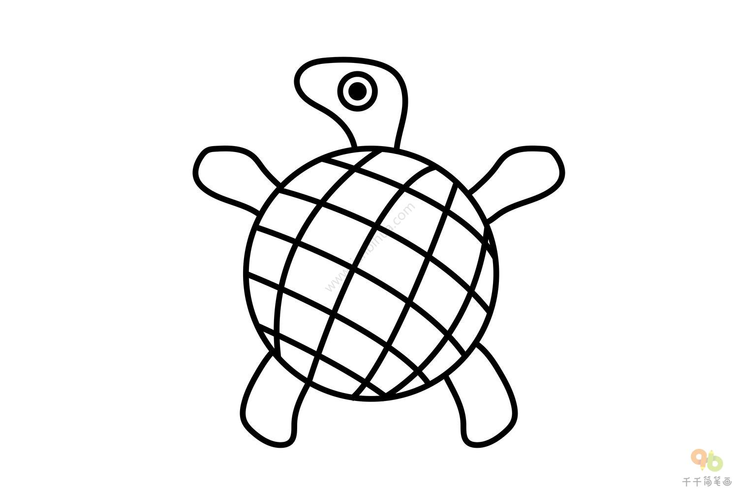 教你画一张可爱的小乌龟简笔画 儿童创意简笔画 肉丁儿童网
