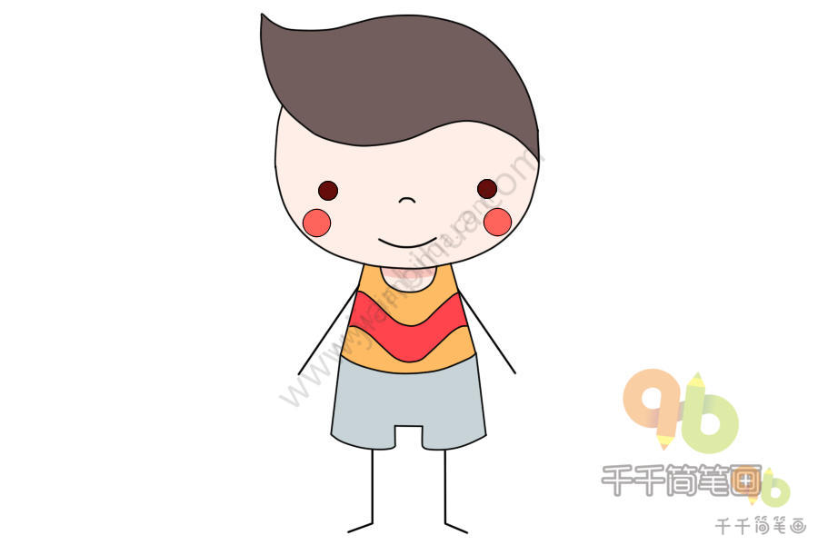 小男孩简笔画,哄孩子小技能,跟宝宝一起画起来吧