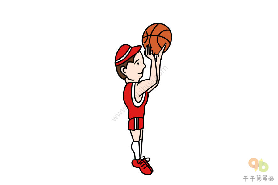 帅气的篮球运动员简笔画投篮的篮球运动员简笔画步骤图投篮的篮球运动