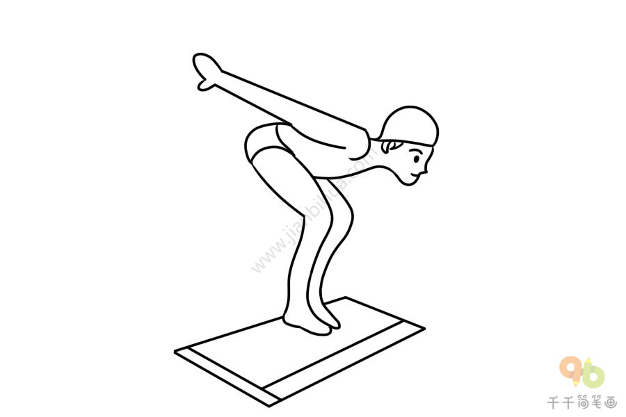 奥运冠军跳水简笔画图片