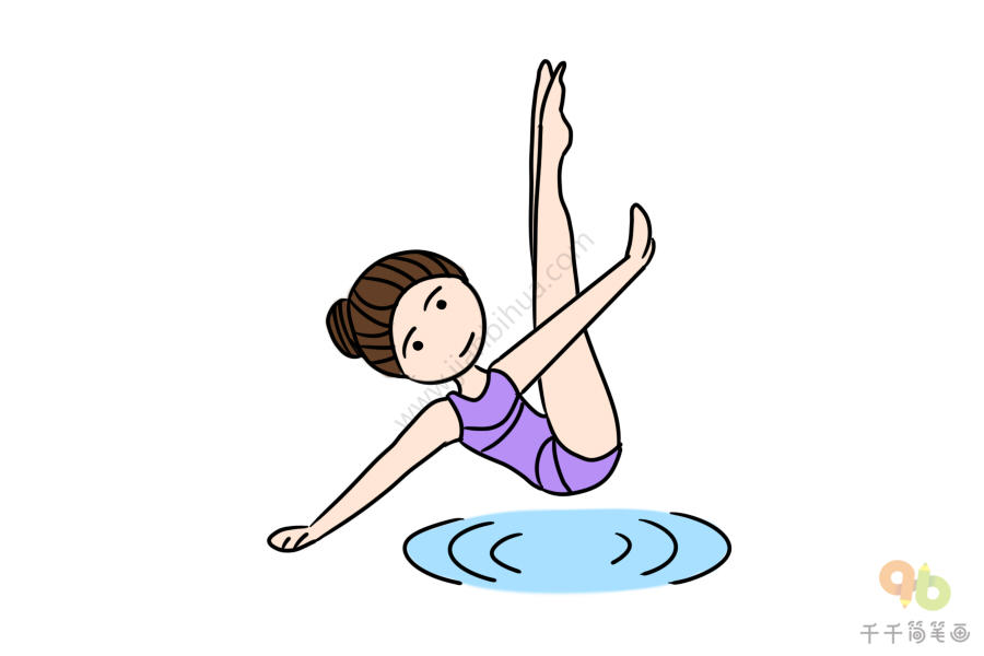 跳水运动员简笔画步骤图简单可爱易画一