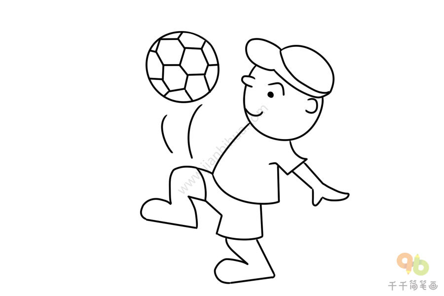 足球运动员简笔画大全 线条简单易画(一)