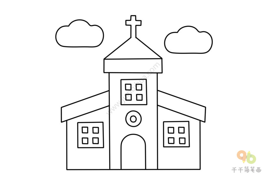 法国教堂简笔画图片