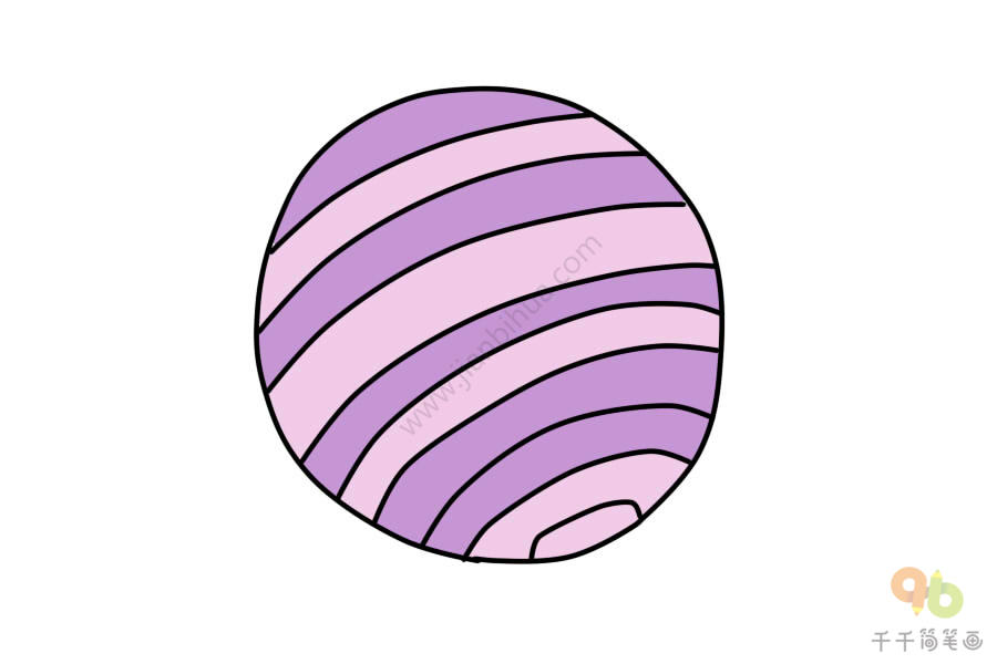 紫色星球简笔画