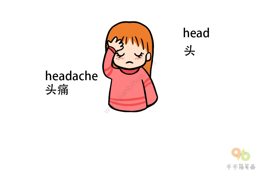 headache简笔画图片