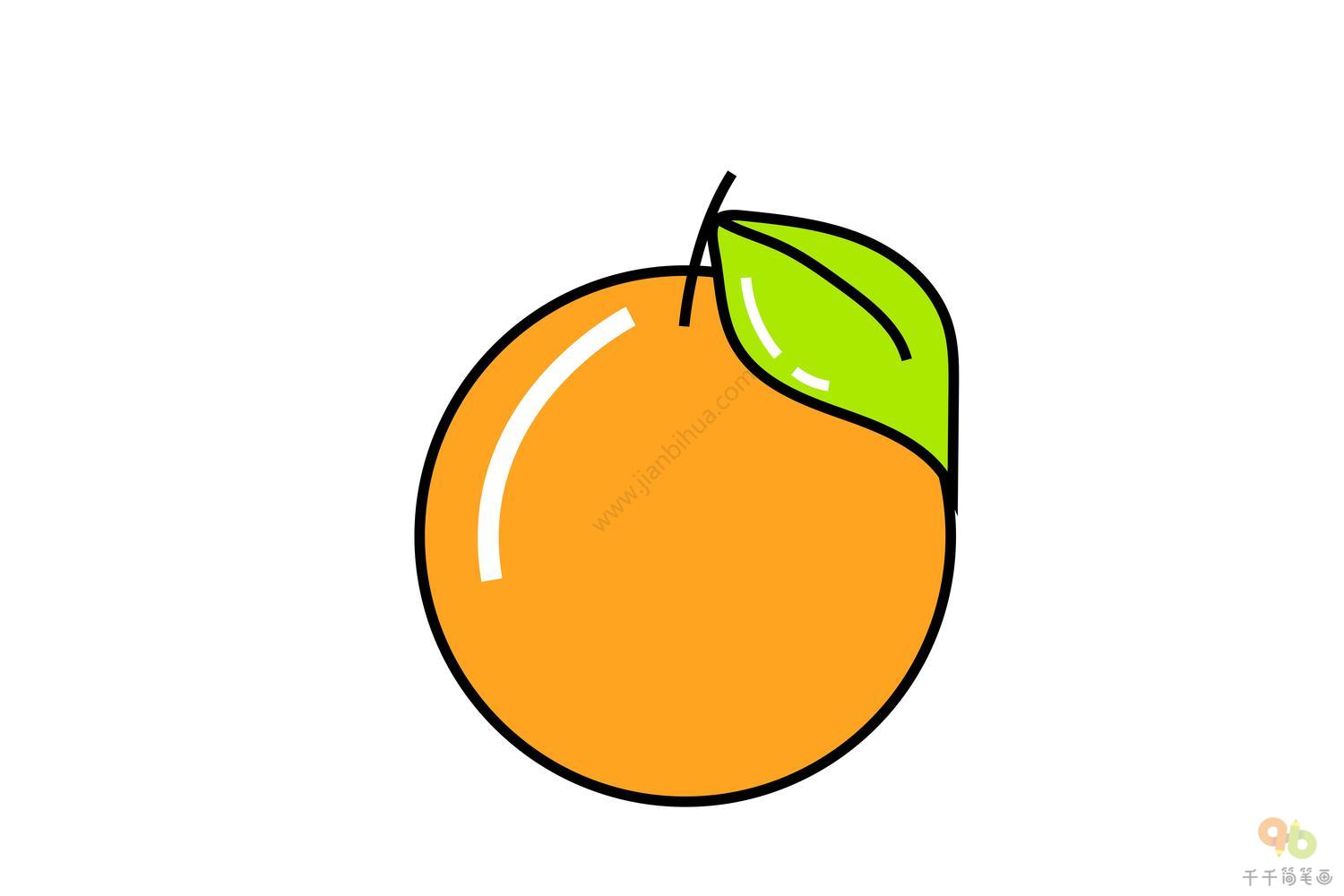 橘子树简笔画 橘子树简笔画图片带颜色 - 水彩迷