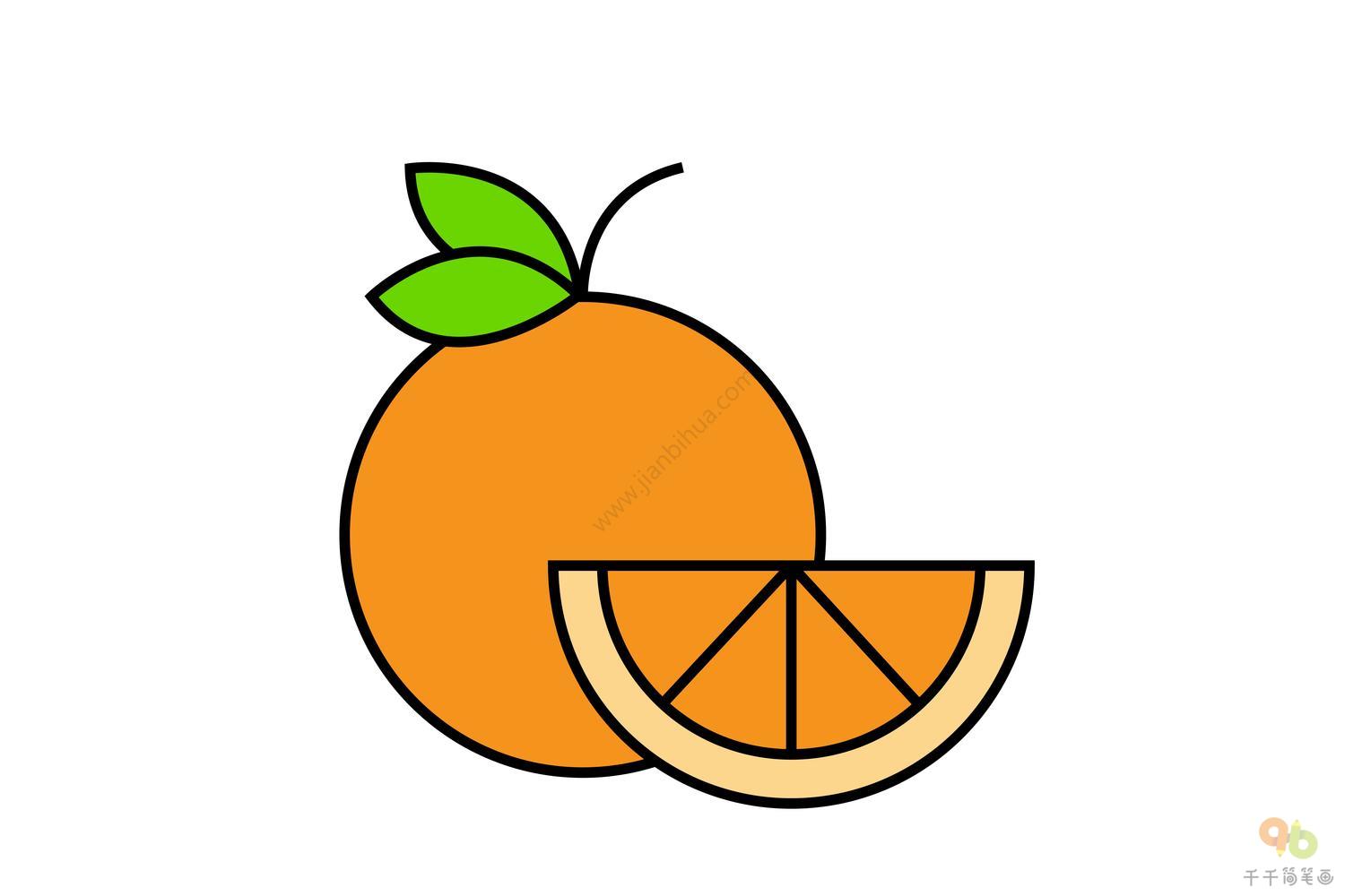 简笔画橙子的画法图片