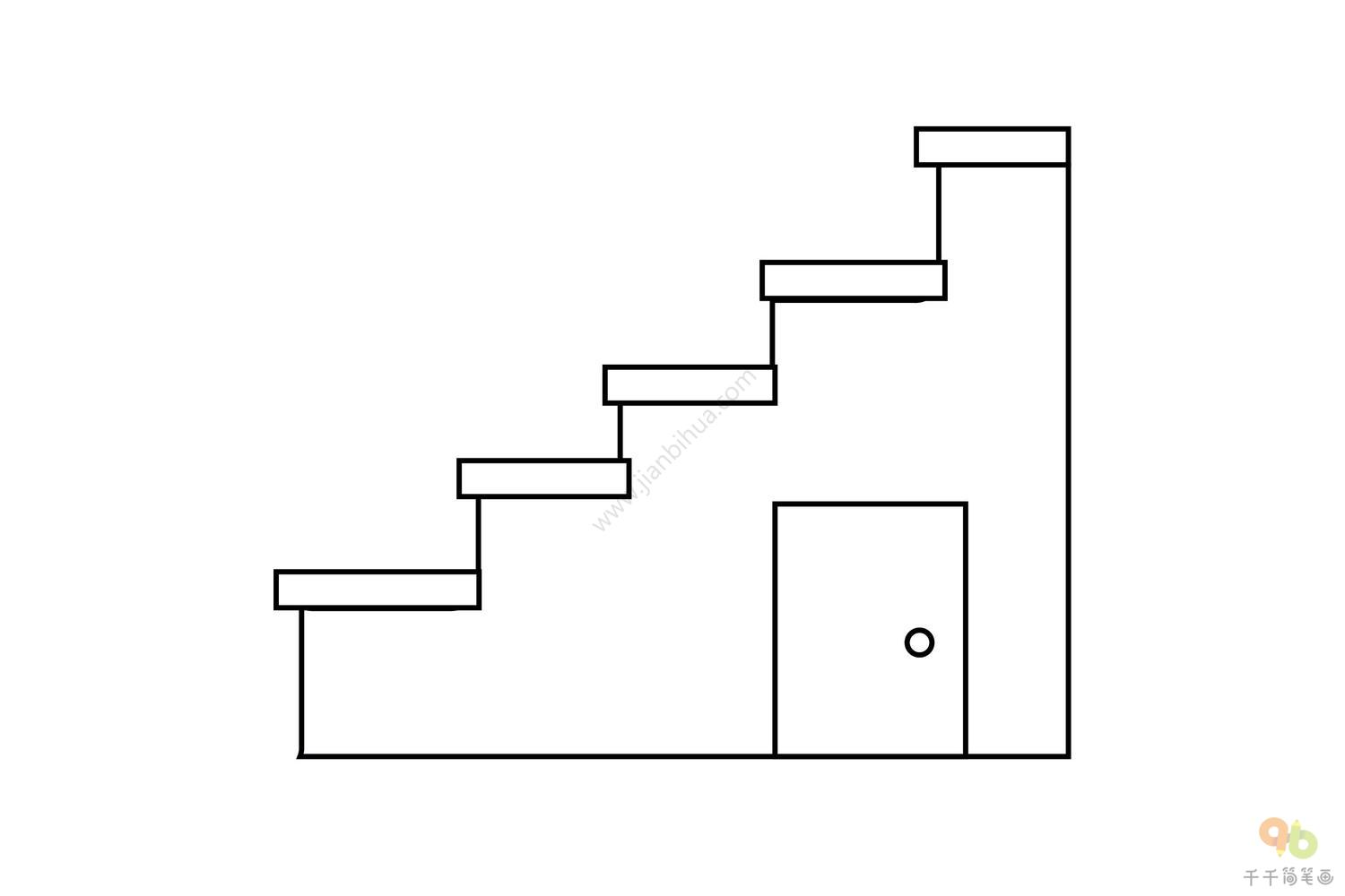 楼梯简易图画法图片