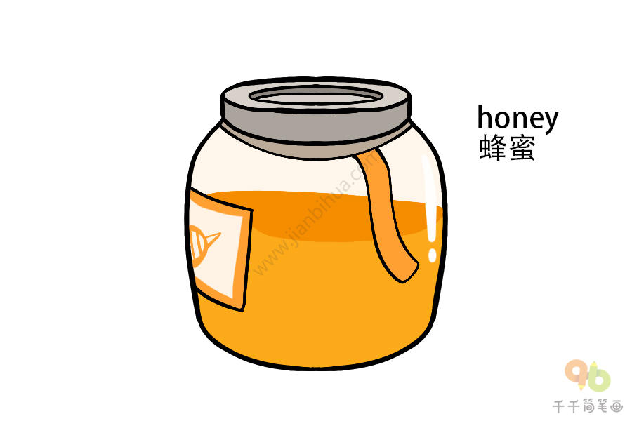 蜂蜜简笔画彩色简单图片