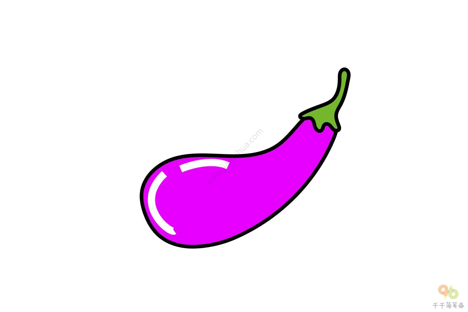 紫色的茄子简笔画图片
