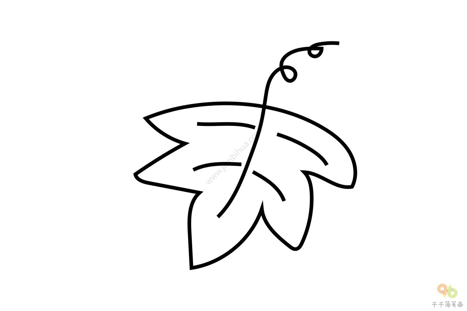 植物简笔画 关于树叶的简笔画图片 - 学院 - 摸鱼网 - Σ(っ °Д °;)っ 让世界更萌~ mooyuu.com