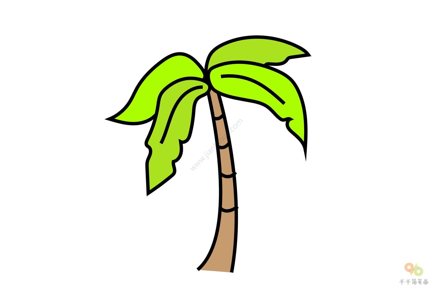 手绘卡通沙滩椰树风景插画图片素材-编号10835519-图行天下