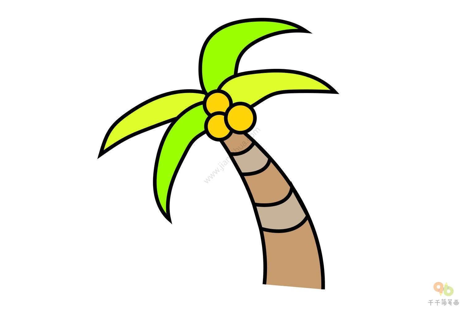 夏日海边唯美风景沙滩大海海鸥椰子树插画图片-千库网
